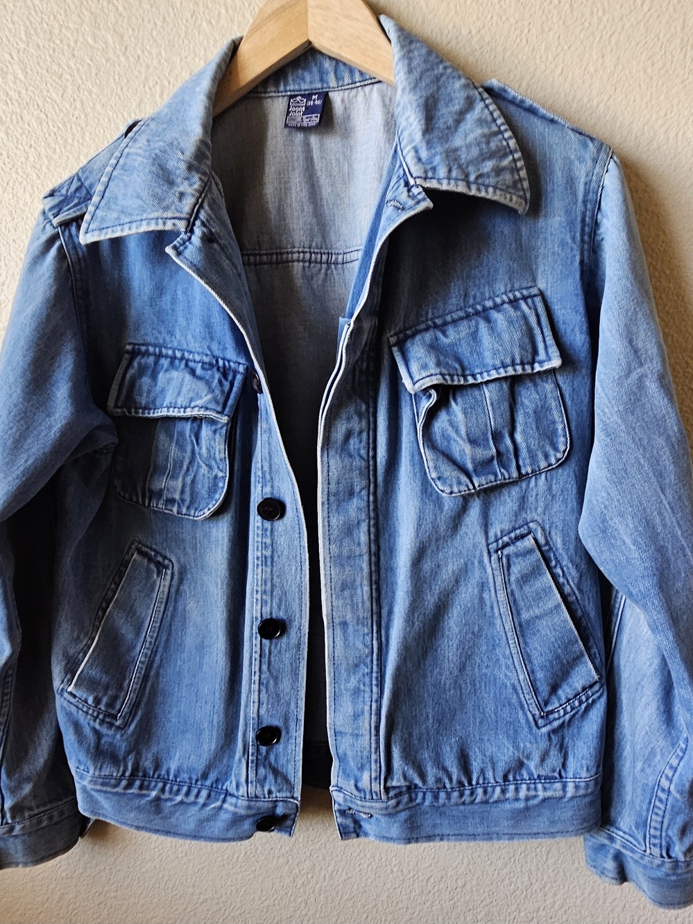 VGT 70'S SEARS JEANS JOINT DENIM SHACKET,WIDE COLLAR
